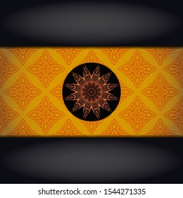 Vintage luxury decorative design of golden mandala. Vector illustration. Floral ornament