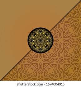 Vintage luxury decorative design of golden mandala. Vector 