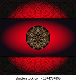 Vintage luxury decorative design of golden mandala. Vector 