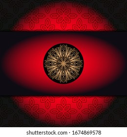 Vintage luxury decorative design of golden mandala. Vector 
