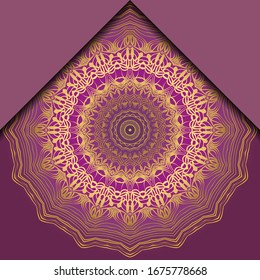 Vintage luxury decorative design of golden mandala. Vector illustration. Floral ornament