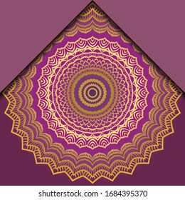 Vintage luxury decorative design of golden mandala. Vector illustration. Floral ornament