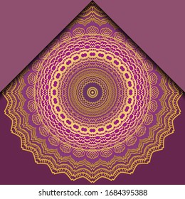 Vintage luxury decorative design of golden mandala. Vector illustration. Floral ornament