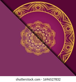 Vintage luxury decorative design of golden mandala. Vector illustration. Floral ornament