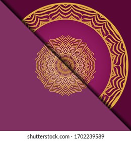 Vintage luxury decorative design of golden mandala. Vector illustration. Floral ornament
