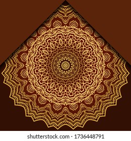 Vintage luxury decorative design of golden mandala. Vector illustration. Floral ornament