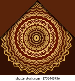 Vintage luxury decorative design of golden mandala. Vector illustration. Floral ornament