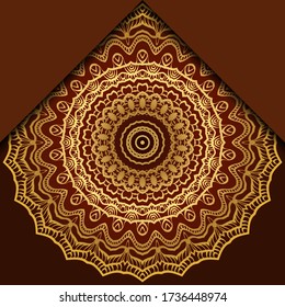 Vintage luxury decorative design of golden mandala. Vector illustration. Floral ornament