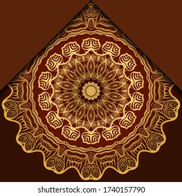 Vintage luxury decorative design of golden mandala. Vector illustration. Floral ornament