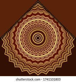 Vintage luxury decorative design of golden mandala. Vector illustration. Floral ornament