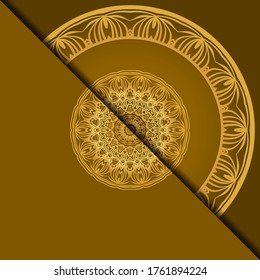 Vintage luxury decorative design of golden mandala. Vector illustration. Floral ornament