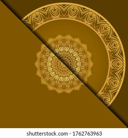 Vintage luxury decorative design of golden mandala. Vector illustration. Floral ornament