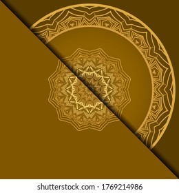 Vintage luxury decorative design of golden mandala. Vector illustration. Floral ornament