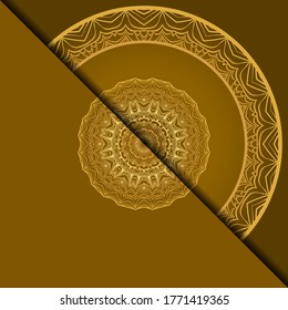 Vintage luxury decorative design of golden mandala. Vector illustration. Floral ornament