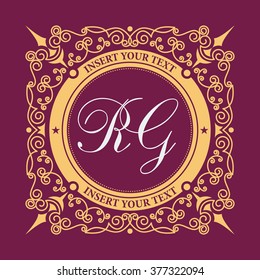 Vintage luxury emblem. Elegant calligraphic pattern on vector logo for restaurants, hotels, bars and boutiques. It can be used to design business cards, invitations, booklets and brochures. 