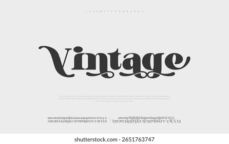 Logotipo de fonte de luxo vintage alfabeto. Tipografia beleza moda elegante minimalista serif italic fontes decorativo casamento vintage retro logos. ilustração vetorial
