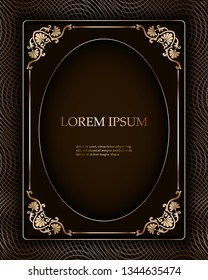 Vintage luxury frame border as a template for the design of certificates, invitations mockup, cards, vector illustration.
