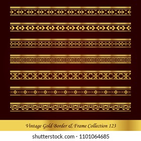 Vintage Luxury Gold Border Frame Vector Collection