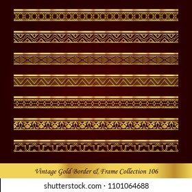 Vintage Luxury Gold Border Frame Vector Collection