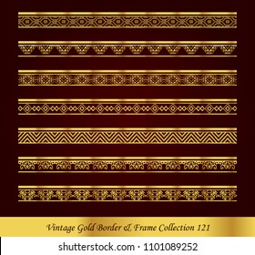 Vintage Luxury Gold Border Frame Vector Collection