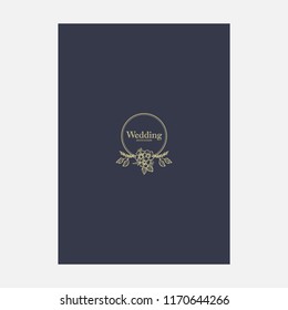 Vintage luxury gold floral dark background for wedding invitation, greeting card, banner