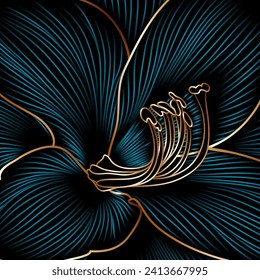 Vintage luxury  golden amaryllis flower. Abstract element for creating backgrounds, patterns, cards, wedding invitations, congratulation, decor.