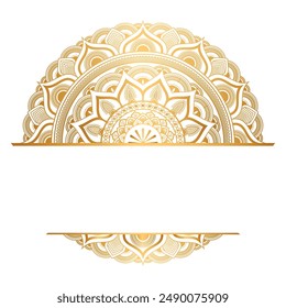 Vintage Luxury Golden Mandala Arabesque Islamic Pattern For Wedding Invitation