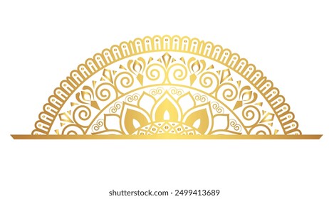 Vintage luxury golden mandala arabesque islamic pattern for wedding invitation background	