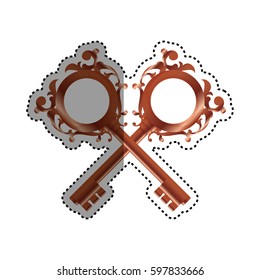Vintage luxury key icon vector illustration graphic design