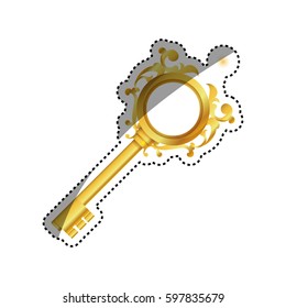 Vintage luxury key icon vector illustration graphic design