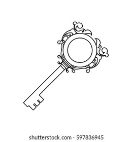 Vintage luxury key icon vector illustration graphic design