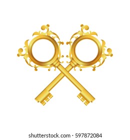 Vintage luxury keys icon vector illustration graphic design