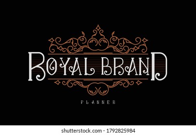 Vintage luxury logo illustration. Royal brand for luxurious concept, ornament, luxury corporate identity and company profile. vector