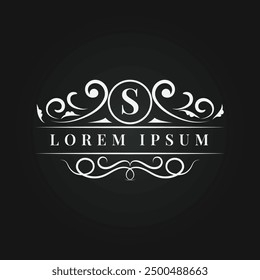 Vintage luxury logo ornament design. Royal, Monogram, Retro, Hotel and fashion brand identity