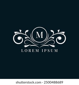 Vintage luxury logo ornament design. Royal, Monogram, Retro, Hotel and fashion brand identity