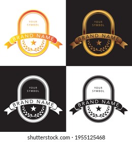 vintage and luxury logo template for a beverage brand, 4 variation colors