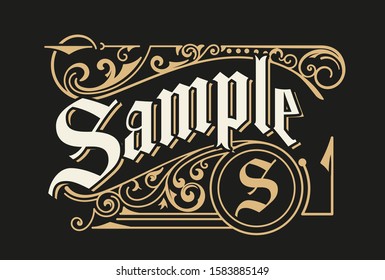 Vintage Luxury Logo Template Design for Label, Frame, Product Tags. Retro Emblem Design. Vector illustration