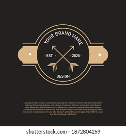 vintage Luxury Logo template flourishes calligraphic elegant  ornament and line art decoration design element identity for Restaurant, Royalty, Boutique, Cafe, Hotel, Heraldic, Jewelry, Fashion and ot