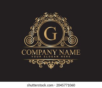 Vintage and luxury logo template Premium Vector,Royalty