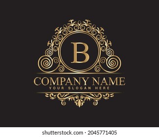 Vintage and luxury logo template Premium Vector,Royalty