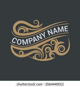 Vintage and luxury logo template Premium Vector,Royalty