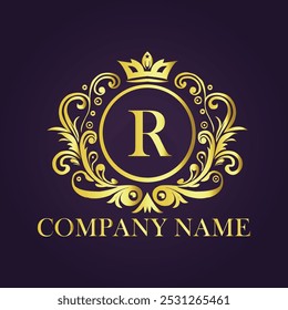 Vintage and luxury logo template Premium Vector,Royalty

