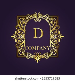 Vintage and luxury logo template Premium Vector, Royalty