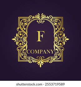 Vintage and luxury logo template Premium Vector, Royalty