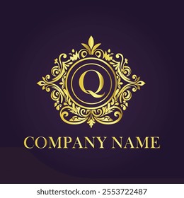 Vintage and luxury logo template Premium Vector, Royalty