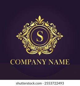 Vintage and luxury logo template Premium Vector, Royalty