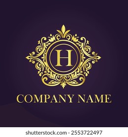 Vintage and luxury logo template Premium Vector, Royalty