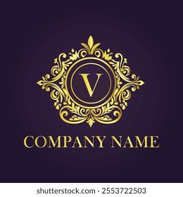 Vintage and luxury logo template Premium Vector, Royalty