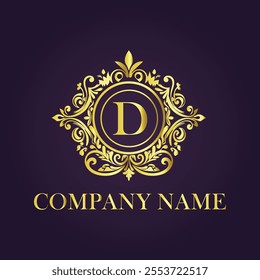 Vintage and luxury logo template Premium Vector, Royalty