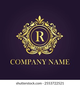 Vintage and luxury logo template Premium Vector, Royalty